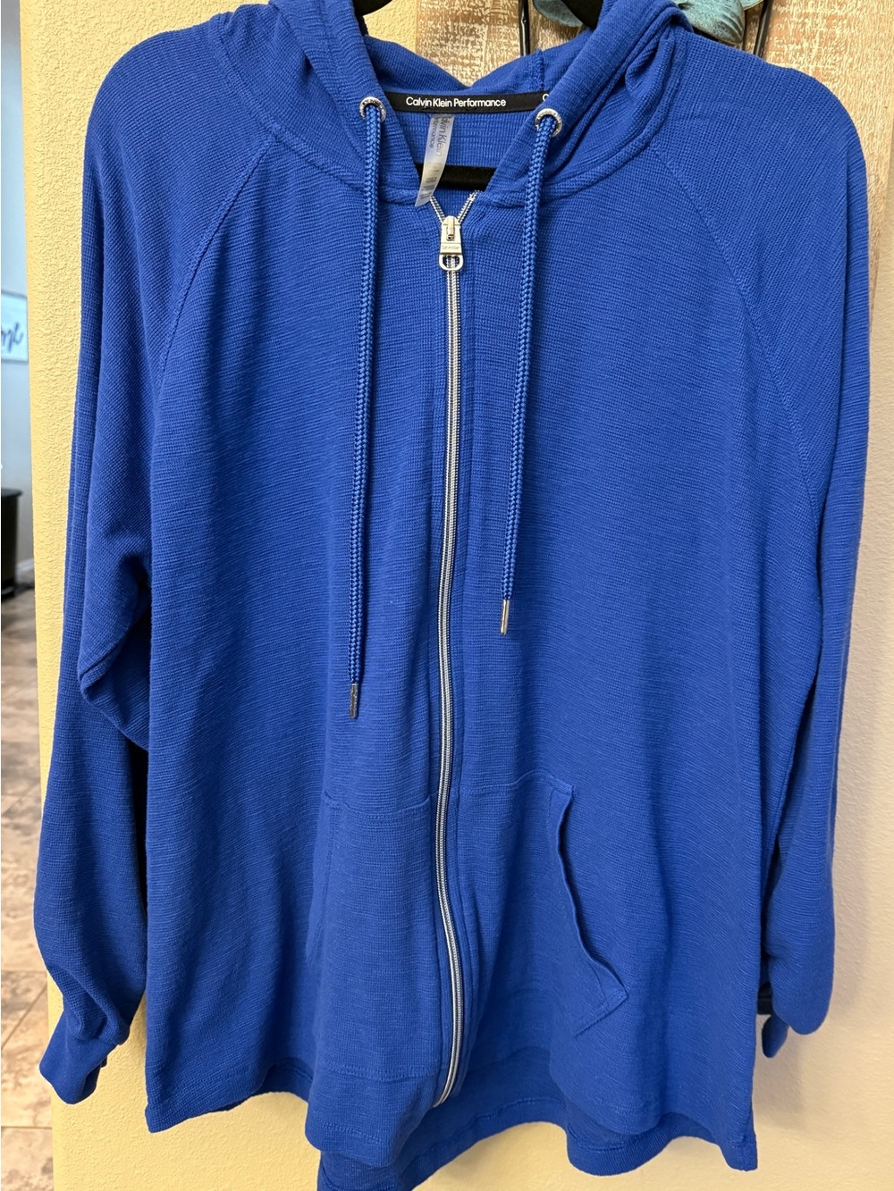 Calvin Klein Performance Blue Full Zip Hooded Jacket Hoodie Womens 1X